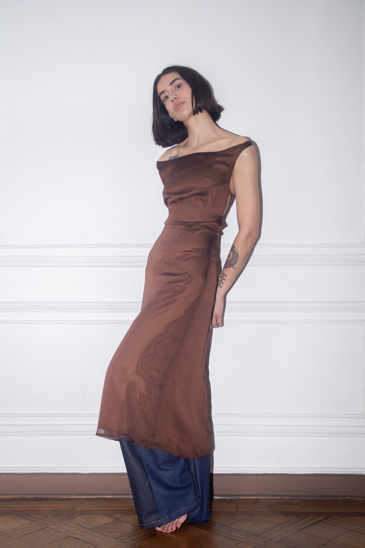 Vestido bote café
