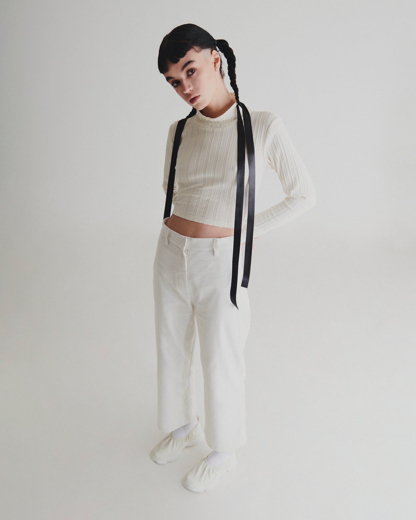 White Cotelé Trousers